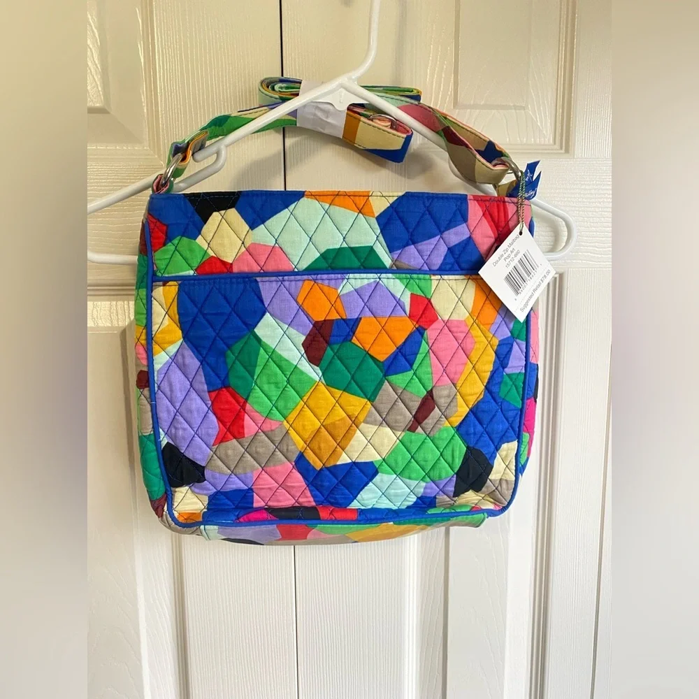 NWT Vera Bradley Women's Cotton Double Zip Mailbag Crossbody Purse - Picture 4 of 10